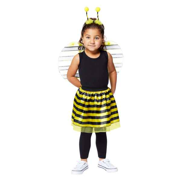 Kinder verkleedset Bij 3-delig (tutu, vleugels en haarband)