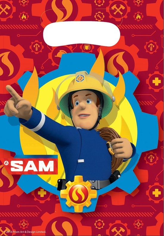 Amscan Uitdeelzakjes Brandweerman Sam 8 Stuks
