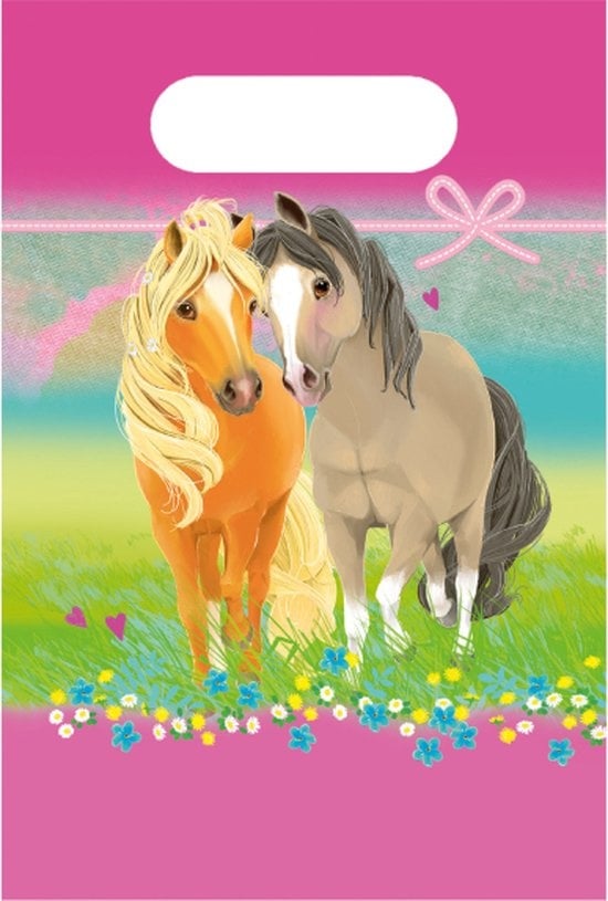Pretty Pony paarden uitdeelzakjes 24x16cm | 8 stuks