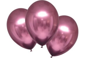AMSCAN - 6 satijnroze latex ballonnen 28 cm