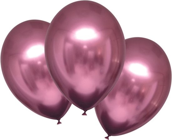 AMSCAN - 6 satijnroze latex ballonnen 28 cm