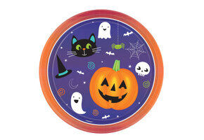 8 Borden Halloween Vrienden Rond Papier 23 cm