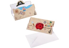 AMSCAN - 8 piraat uitnodigingen en enveloppen - Decoratie > Kaarten