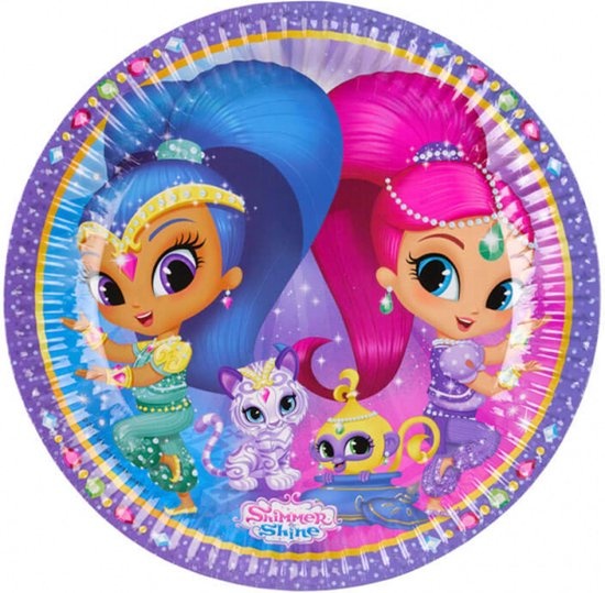 AMSCAN - 8 kartonnen bordjes Shimmer + Shine - Decoratie > Borden