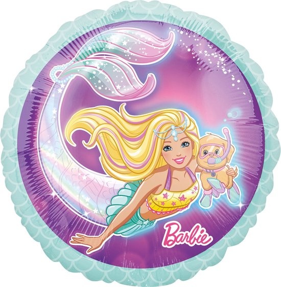 Amscan Folieballon Barbie Zeemeermin 43 Cm Paars