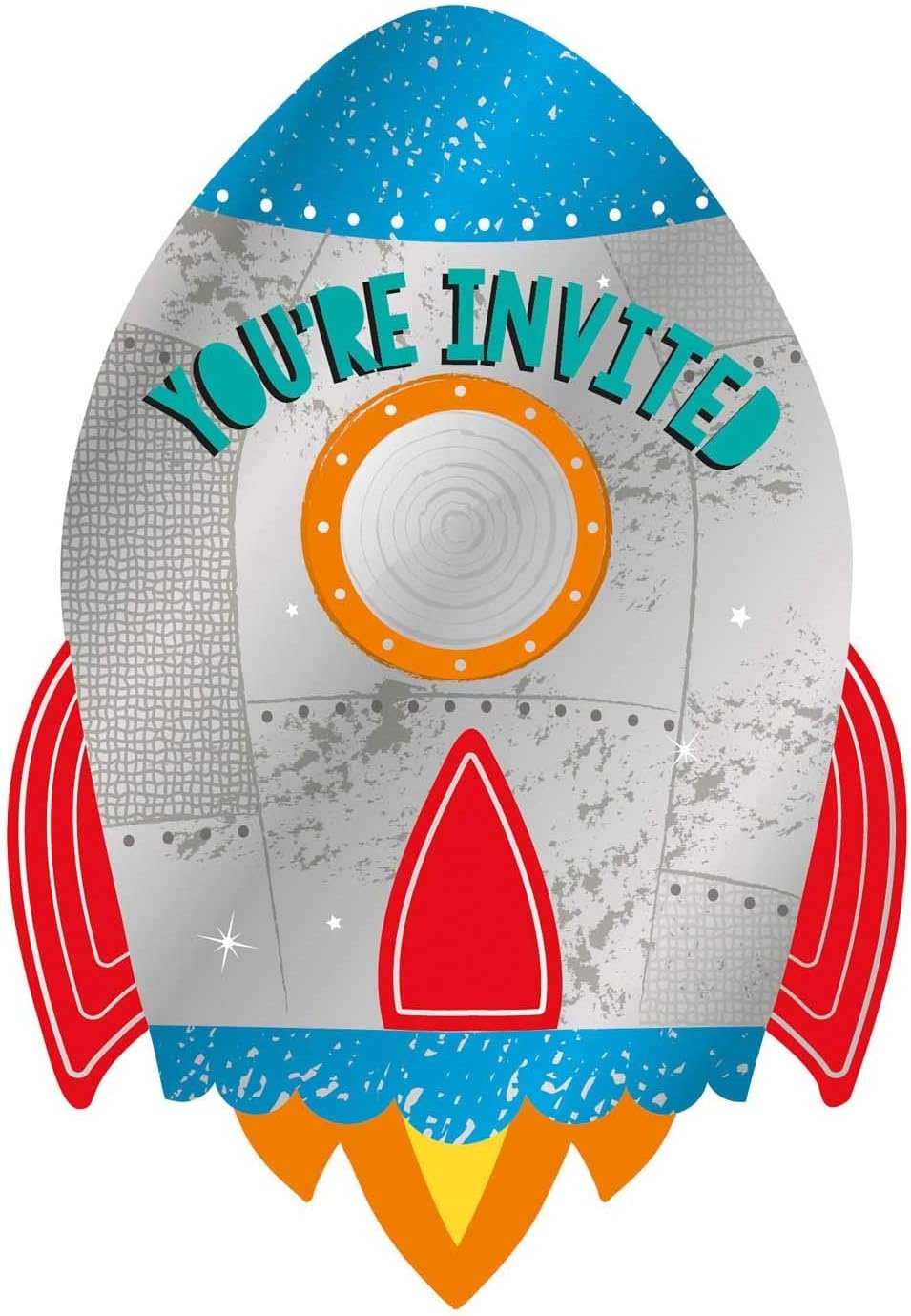 Uitnodigingen Blast off raket - 8 stuks