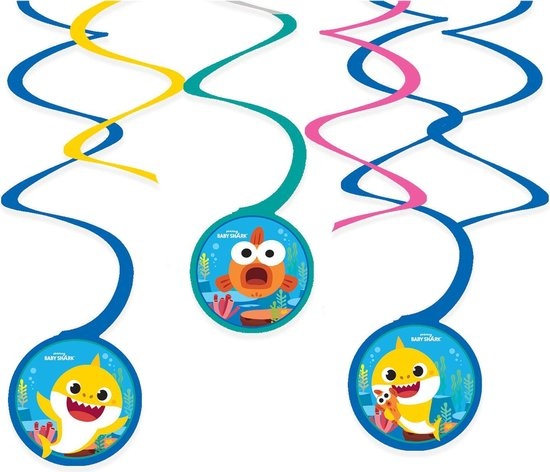 Pinkfong Swirl-slingers Baby Shark Junior 30/60 Cm Papier 6-delig