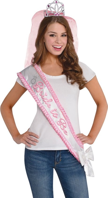 Amscan Sjerp Bride To Be Dames 75,5 X 12,6 Cm Folie Roze/wit