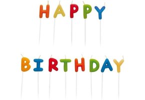 Amscan Verjaardagskaarsje Happy Birthday 7,5 Cm 13 Stuks