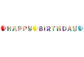 Amscan Happy Birthday Banner Balloons 174 X 13 Cm Papier