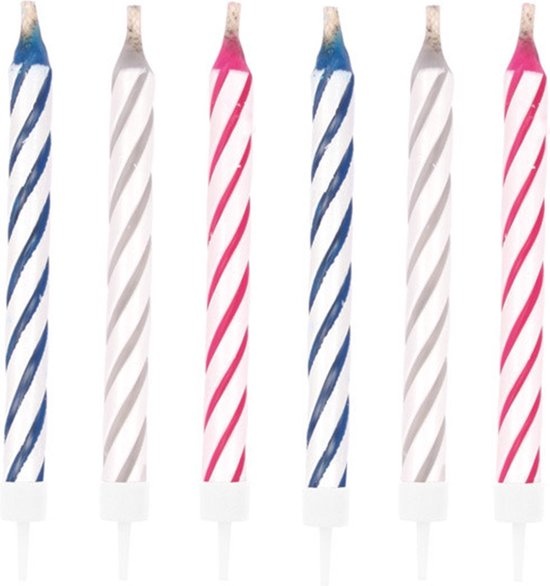 10 kleurrijke verjaardagskaarsen - Feestdecoratievoorwerp