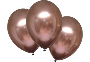 AMSCAN - 6 Satijnen roségouden latex ballonnen 28 cm