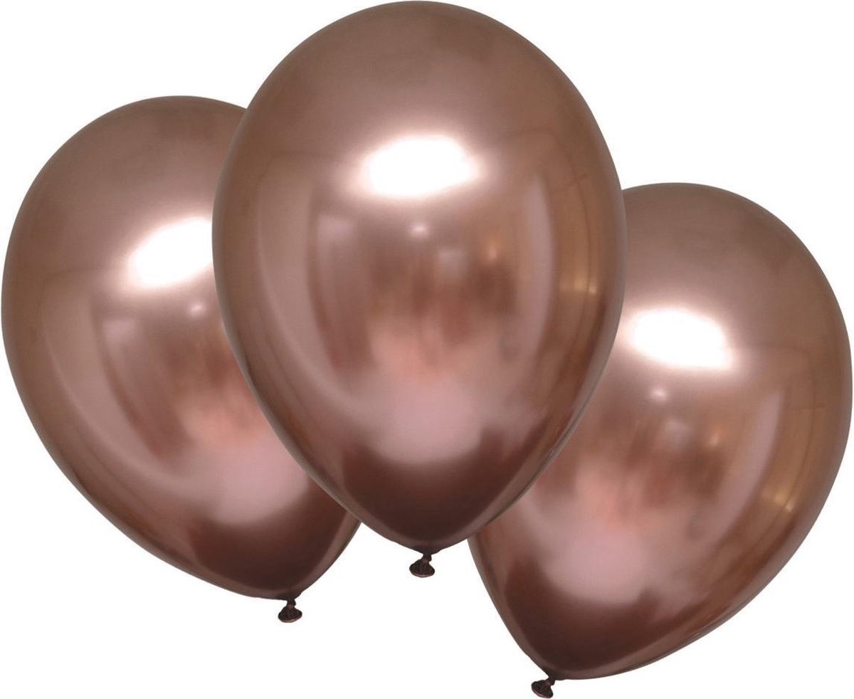 AMSCAN - 6 Satijnen roségouden latex ballonnen 28 cm