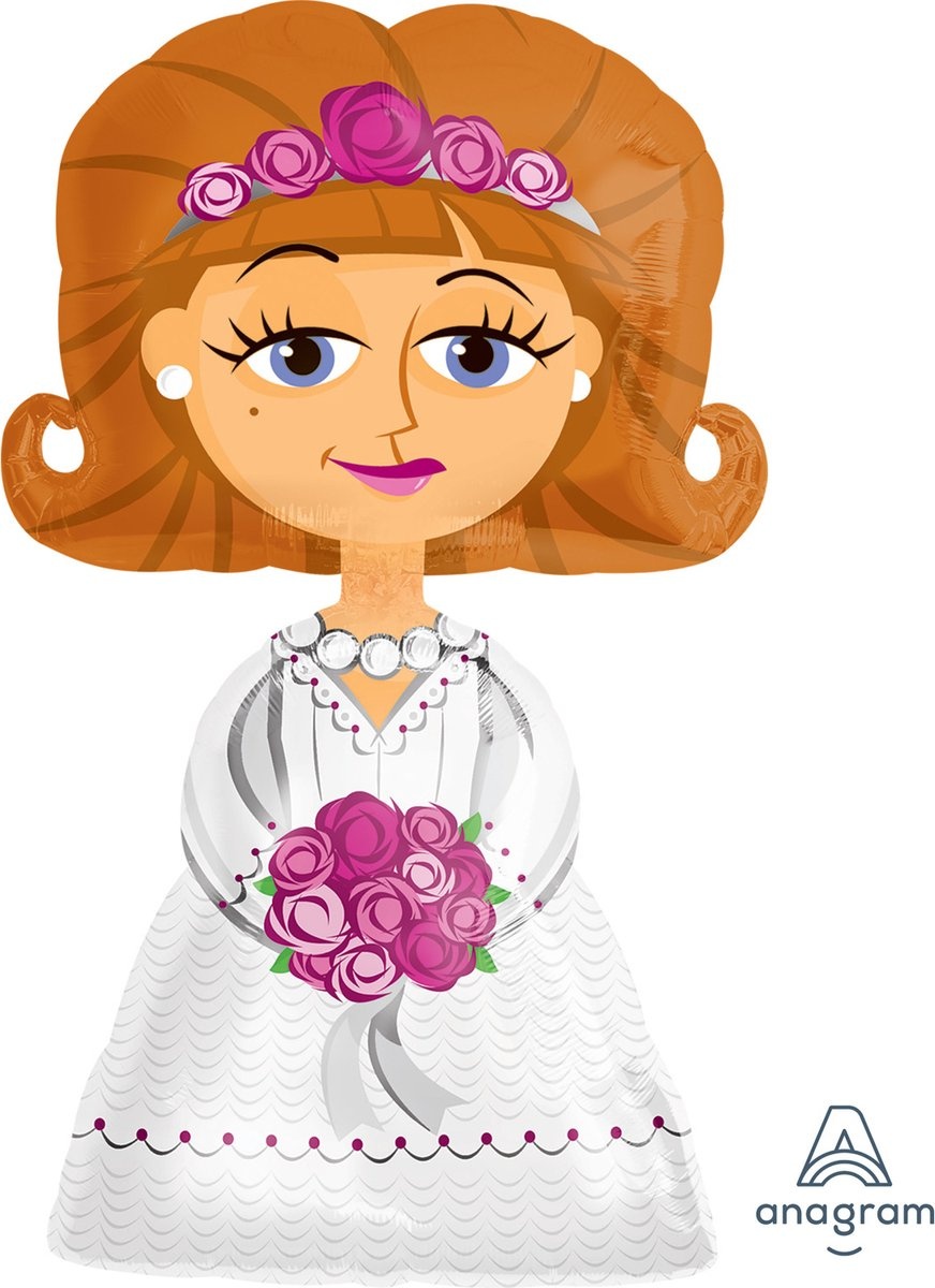 Ballon van bruid op trouwdag - Feestdecoratievoorwerp - 122x71cm