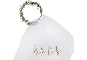 Sluier Bride to Be met eucalyptuskroon