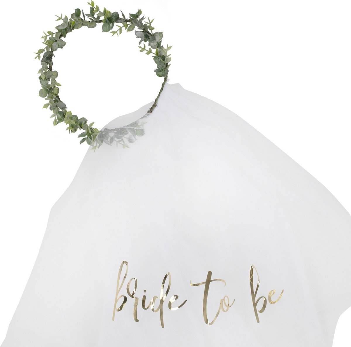 Sluier Bride to Be met eucalyptuskroon