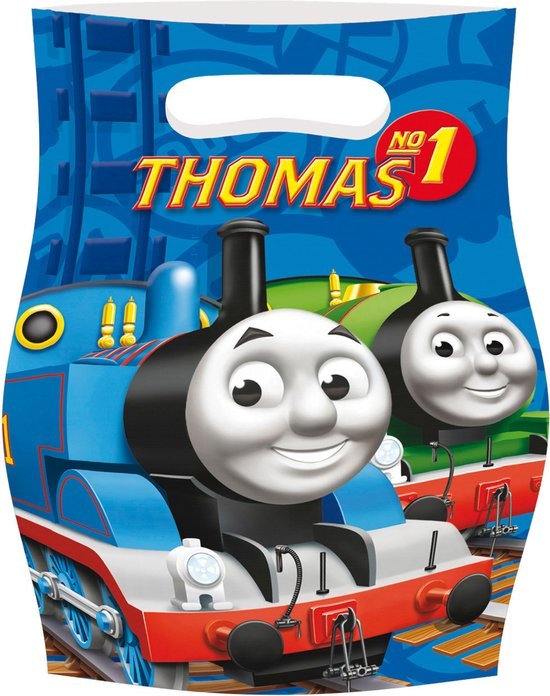 Thomas de Trein feestzakjes 23 x 16 cm blauw 8 stuks 23 cm