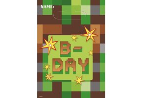 Amscan Feestzakjes Minecraft Tnt Party 24 X 16,5 Cm Bruin 8 Stuks