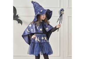 Sterren magische cape voor meisjes blauw deluxe