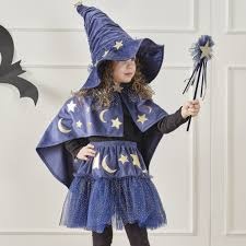 Sterren magische cape voor meisjes blauw deluxe
