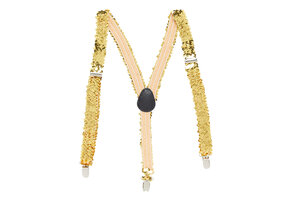 Gouden pailletten bretels - Maat Volwassene