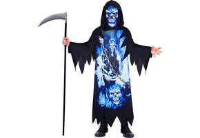 Amscan Kinderkostuum Neon Reaper Jongens Blauw/zwart Mt 10-12 Jaar