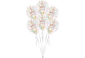 Confettiballonnen 27,5 X 11 Cm Latex Transparant 6 Stuks