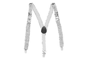 Zilvere pailletten bretels - Maat Volwassene