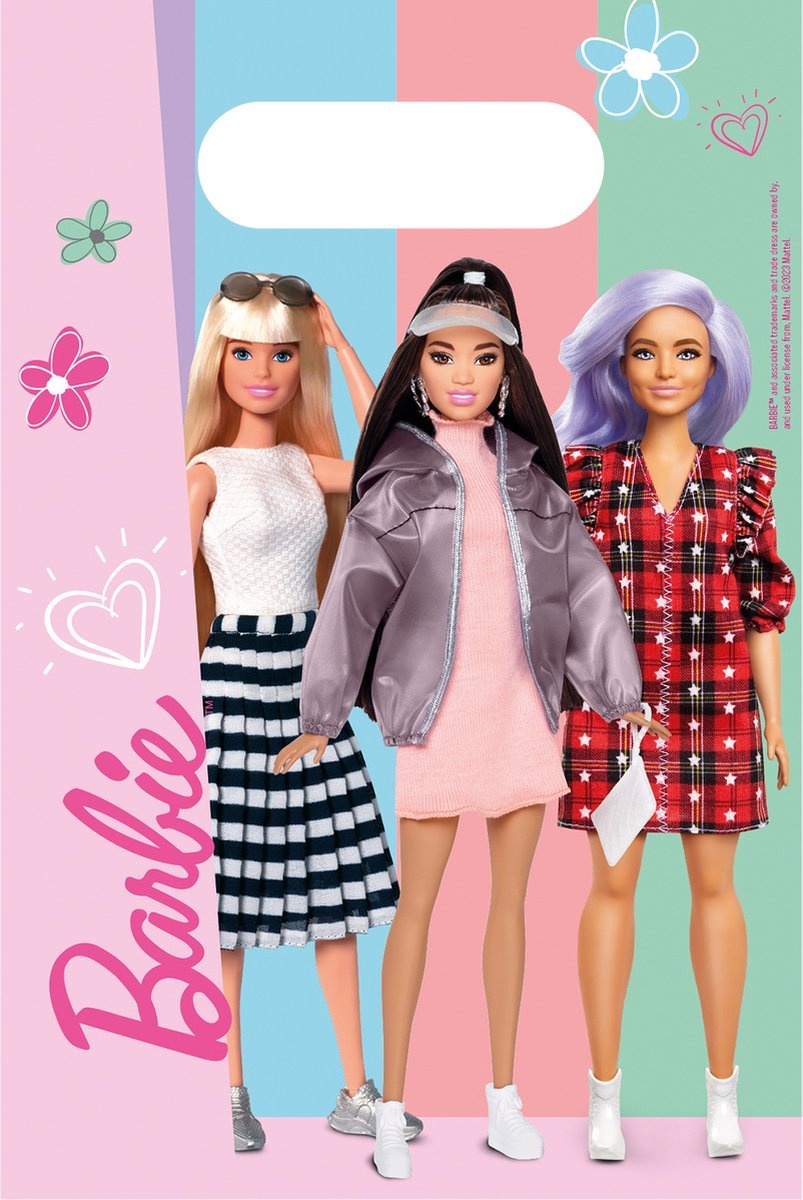 8 Cadeauzakjes Barbie Sweet Life 30 x 18 cm