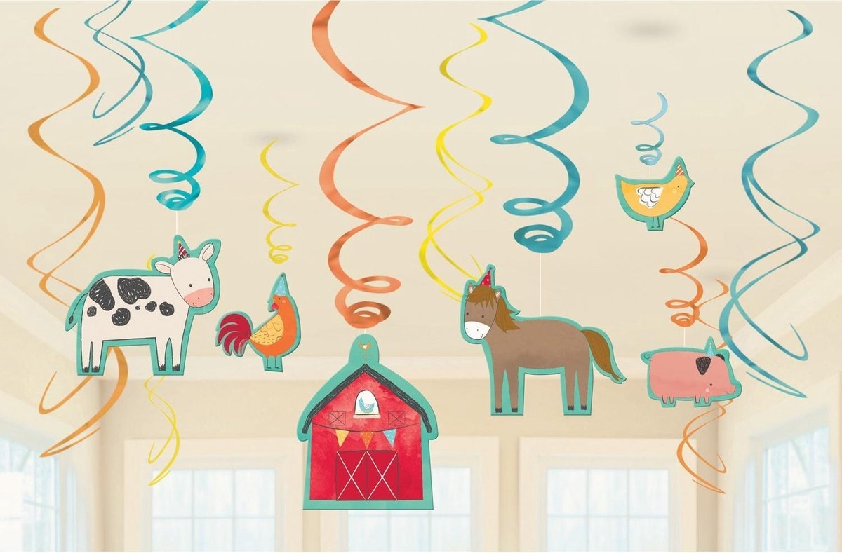 BarnYard Swirl - Hangdecoratie Boerderij 12 Stuks