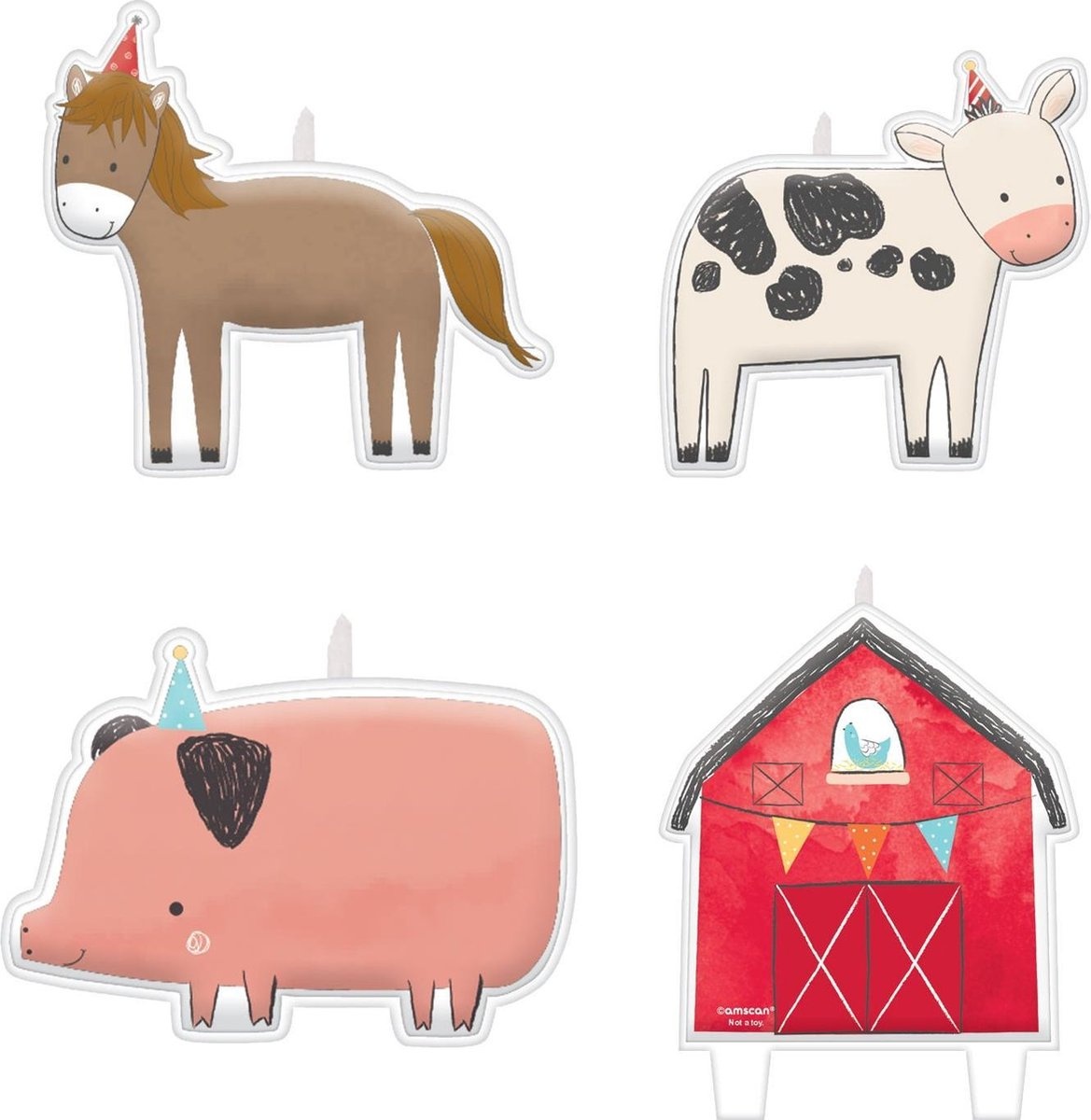 Barnyard Candles - Boerderij Kaarsen Set 4 Stuks