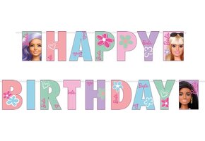 RIETHMULLER - Papieren banner Happy Birthday Barbie Sweet Life 180 x 15 cm