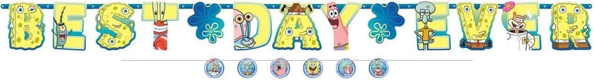 Jumbo Letterslinger Sponge Bob met mini slinger 320 cm