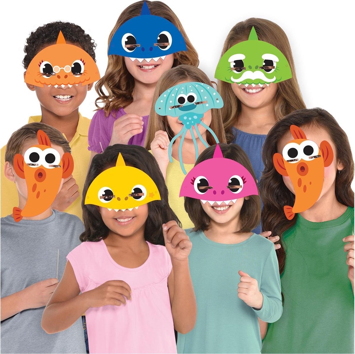 Pinkfong Gezichtsmaskers Baby Shark Junior Papier One-size 8 Stuks