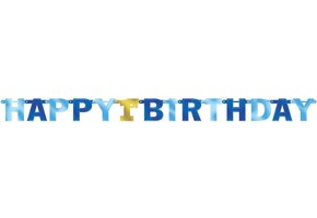 Letterslinger Eerste Verjaardag Jongens Blauw 227 Cm