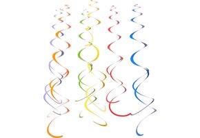 12 gekleurde spiralen hangversiering - Decoratie > Slingers en hangdecoraties