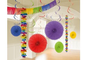 Feest decoratieset Regenboog 18-delig