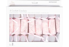 Confetti Crackers - Partypopper Vrijgezellenfeest Dames 18 Cm Roze 8 Stuks