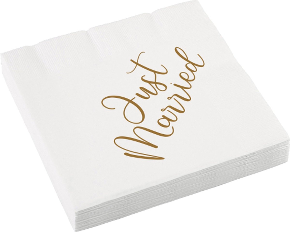 Servetten Just Married - 33 x 33 cm