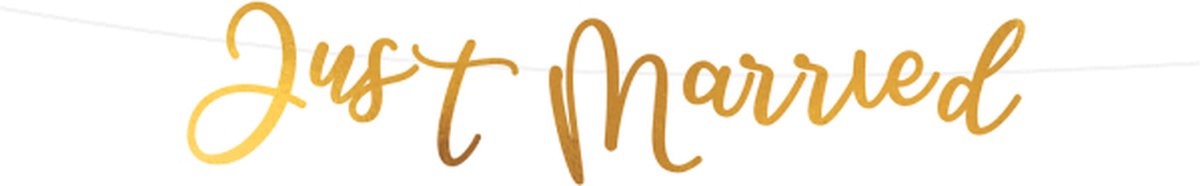 Just Married - Papieren Letterbanner Goud - 0.91 m