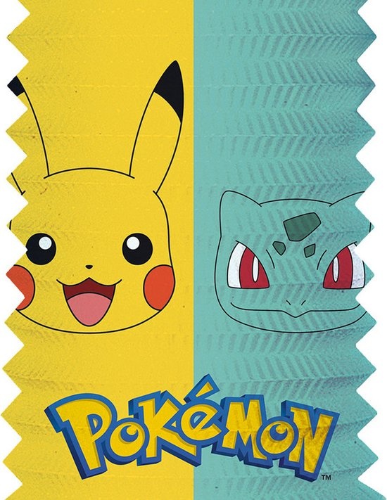 Amscan Pokemon trek lampion - 28 cm - multi kleuren - papier