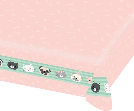 Amscan - Hello Pets - Tafelkleed papier (175 x 115 cm)