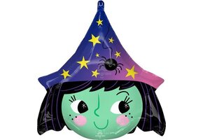 Anagram Folieballon Witch 48 Cm Paars/groen