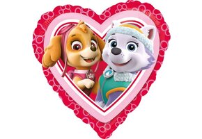 Amscan - Paw Patrol - Skye & Everest - Folie ballon - Hart - 43Cm - Leeg.