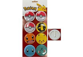 Amscan - Pokemon - Pickachu - Verjaardag - Button set - 8 Stuks - 7 Cm.
