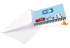 Uitnodigingen On The Road Papier Blauw 8 Stuks