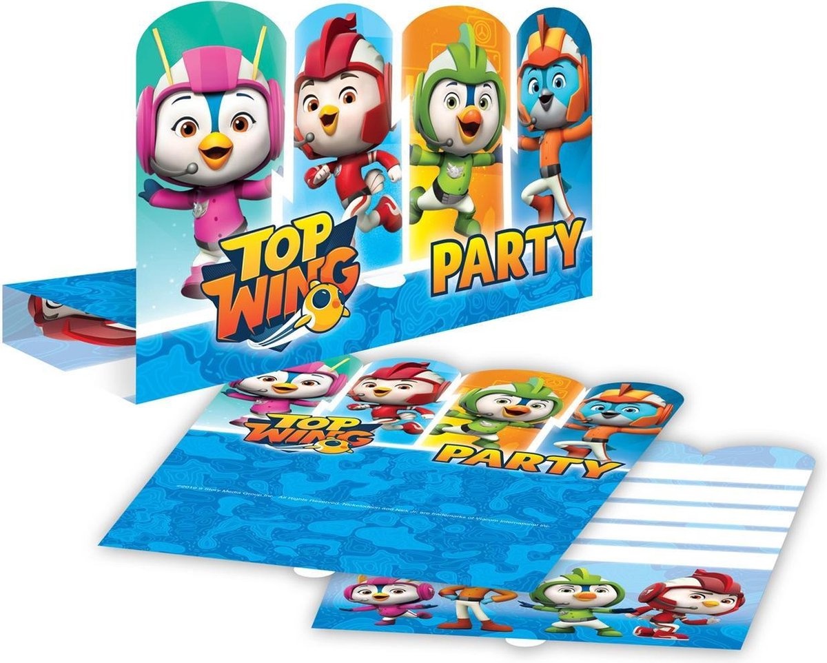 Top Wing Uitnodigingen 19,5cm 8 stuks