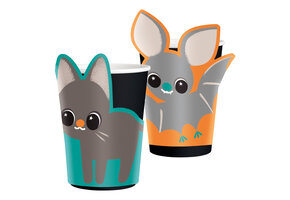 8 Bekers met Cats & Bats Papier 250 ml