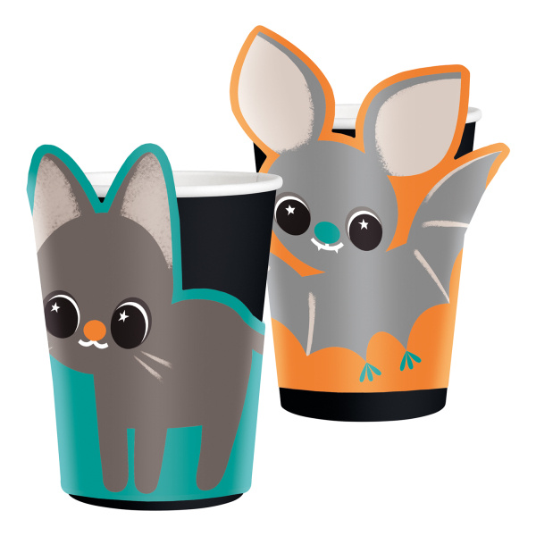 8 Bekers met Cats & Bats Papier 250 ml