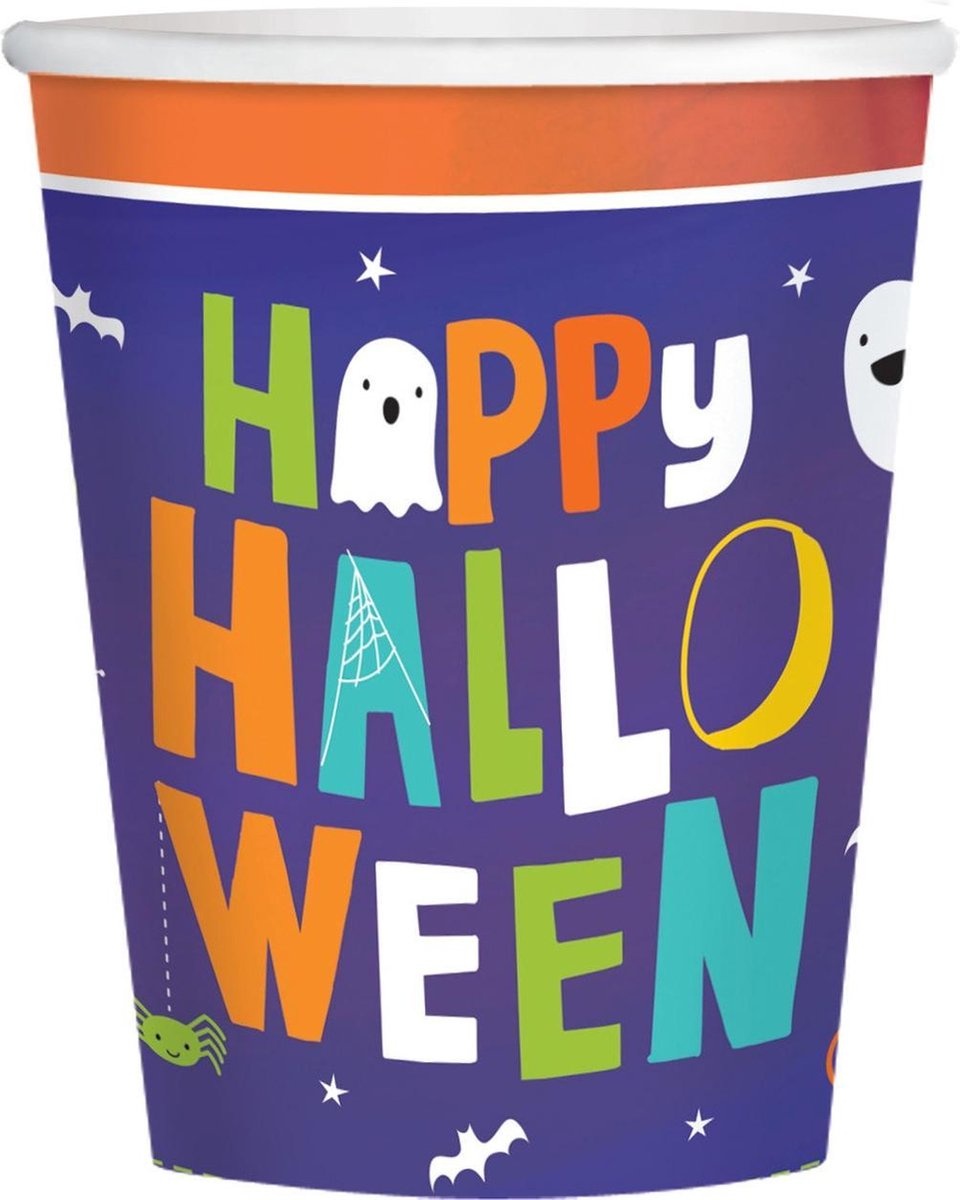 8 Kartonnen bekers Halloween 250ml